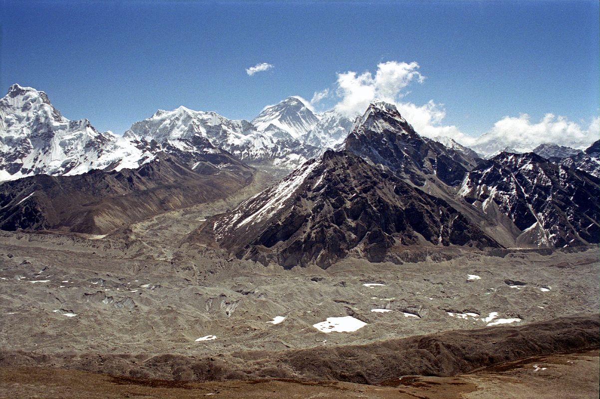 Gokyo 4 Nameless Fangs 6-1 Wide View From Nameless Fangs - Nguzumpa Glacier, Everest